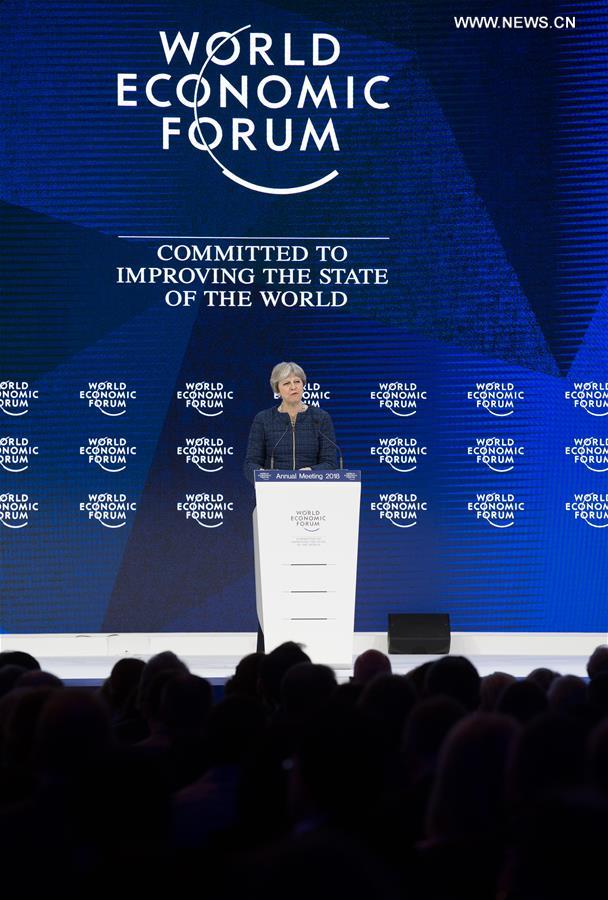 SWITZERLAND-DAVOS-WEF ANNUAL MEETING-BRITAIN-THERESA MAY