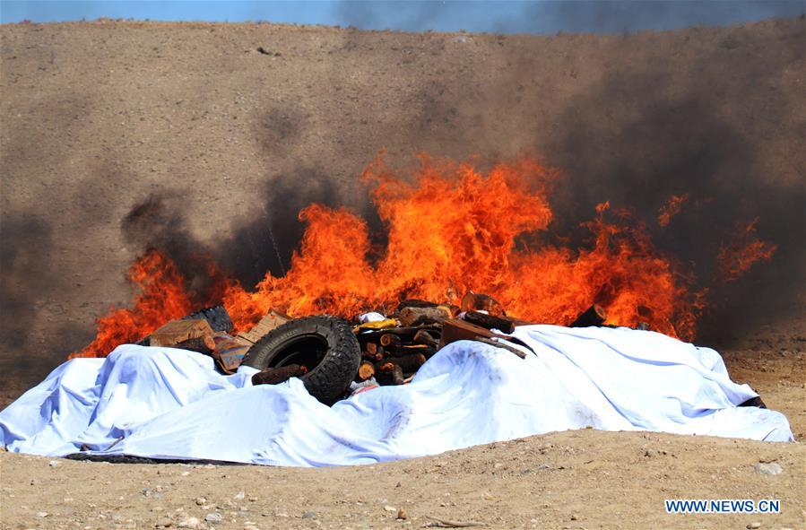 AFGHANISTAN-ZABUL-NARCOTICS-BURNING