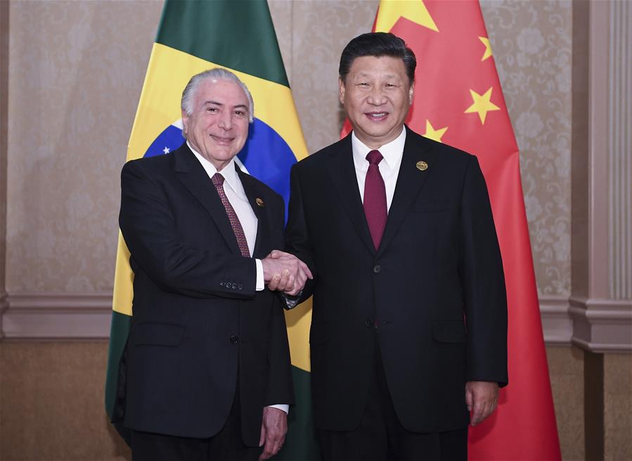 SOUTH AFRICA-JOHANNESBURG-CHINA-XI JINPING-BRAZIL-MICHEL TEMER-MEETING 