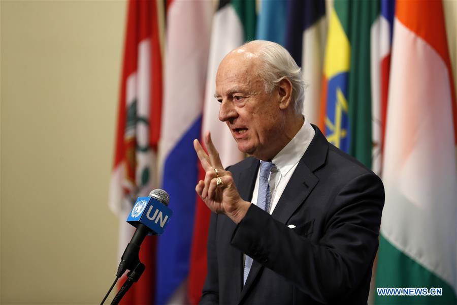 UN-SECURITY COUNCIL-SYRIA-STAFFAN DE MISTURA-PRESS ENCOUNTER