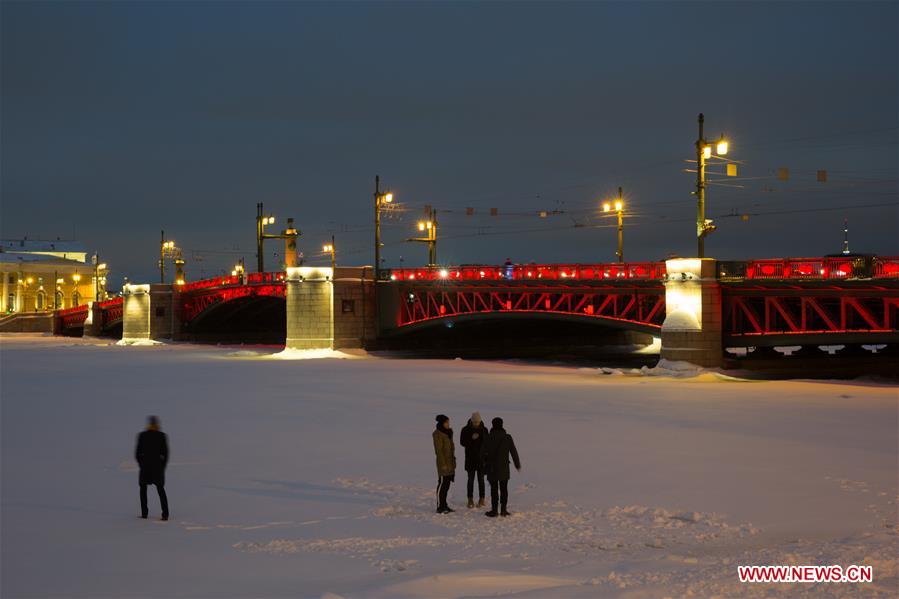 RUSSIA-ST. PETERSBURG-PALACE BRIDGE-CHINESE LUNAR NEW YEAR