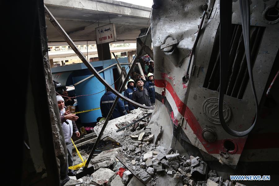 EGYPT-CAIRO-TRAIN STATION-FIRE