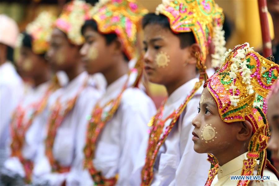 MYANMAR-YANGON-SHINBYU-NOVITIATION CEREMONY