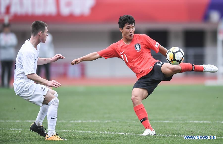 (SP)CHINA-CHENGDU-FOOTBALL-PANDA CUP INTERNATIONAL YOUTH TOURNAMENT-KOR U18 VS NZL U18 (CN)