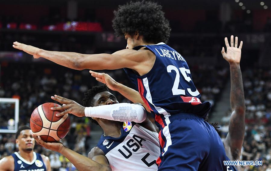 (SP)CHINA-DONGGUAN-BASKETBALL-FIBA WORLD CUP-QUARTER FINAL-USA VS FRANCE (CN)