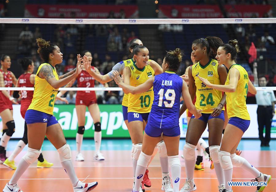 (SP)JAPAN-SAPPORO-VOLLEYBALL-WOMEN'S WORLD CUP-CHN VS BRA 