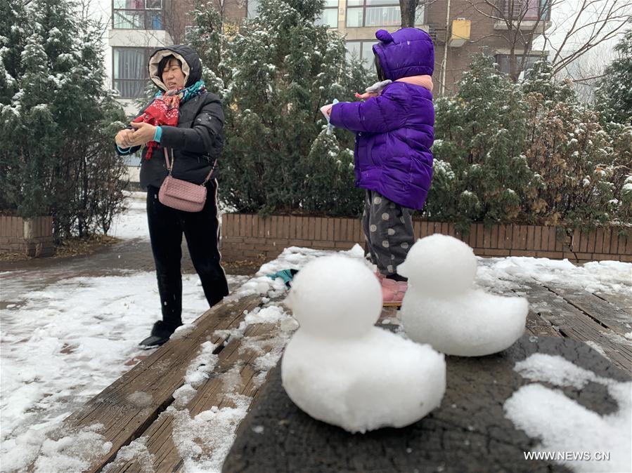 (BeijingCandid)CHINA-BEIJING-WINTER-SNOWMAN (CN)