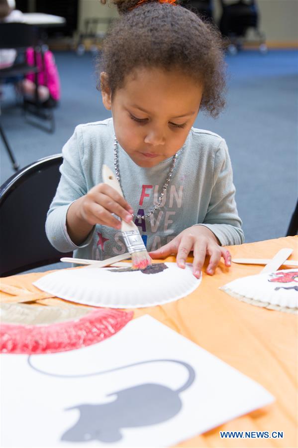 U.S.-TEXAS-DALLAS-CHINESE NEW YEAR-KIDS-PAINTING