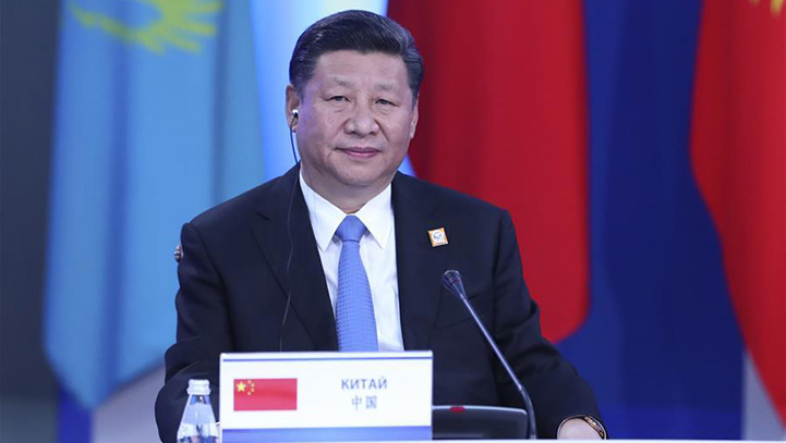 President Xi Jinping addresses SCO summit in Astana